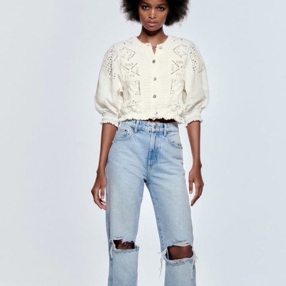 NWT Zara Combination Knit Top - Picture 4 of 6